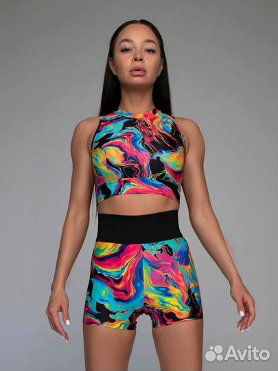 Шорты с поясом корсаж Galaxy Mansen, черный