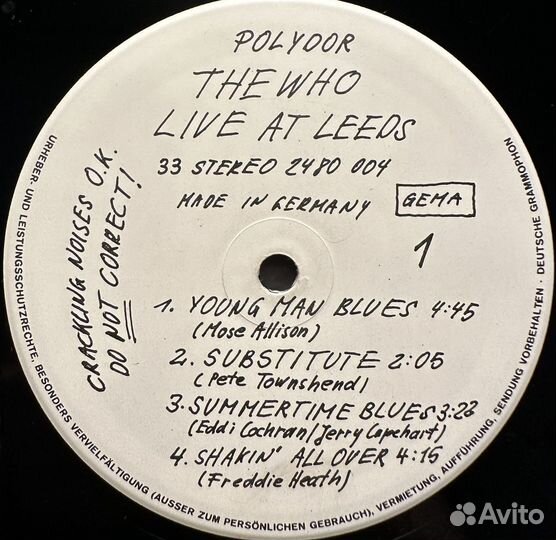 The Who – Live AT Leeds (Германия 1970г.)