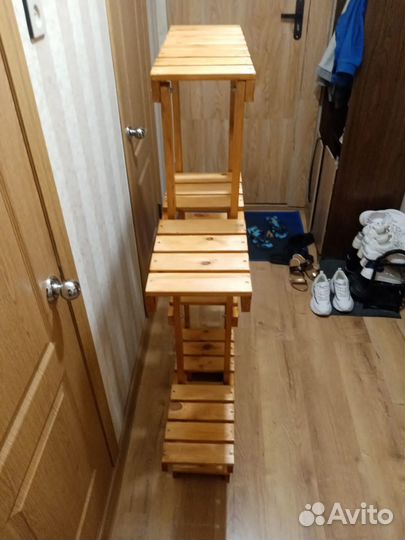 Подставка для цветов напольная деревянная