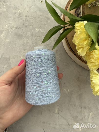 Пряжа хлопок с пайетками