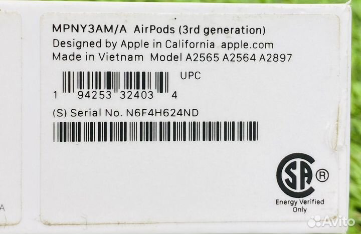 Наушники apple airpods 3