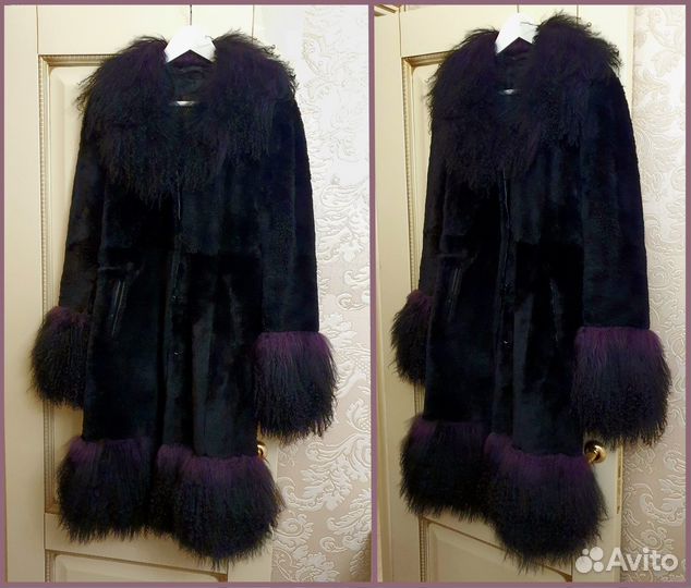 Шубка женская цигайск. мех с оторочкой мех ламы 42