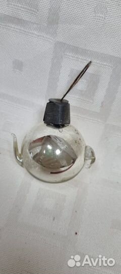 Елочные игрушки СССР. Чайник. Серебро