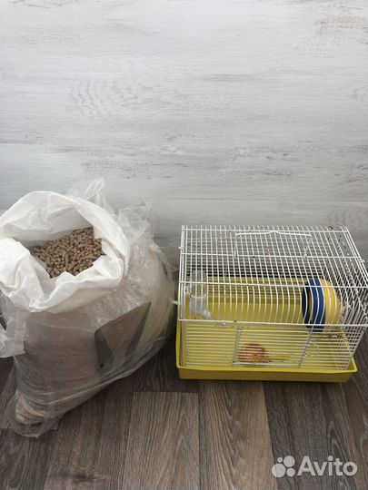 Клетка для грызуна и наполнитель