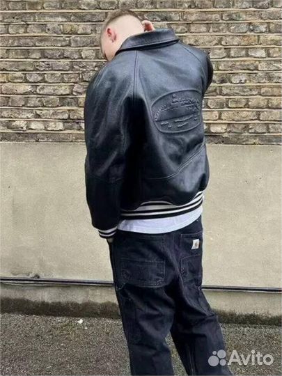 Бомбер Corteiz Кожаный Черный