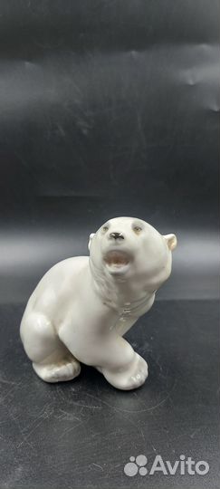 Фарфоровая статуэтка Мишка Белый Медведь, лфз