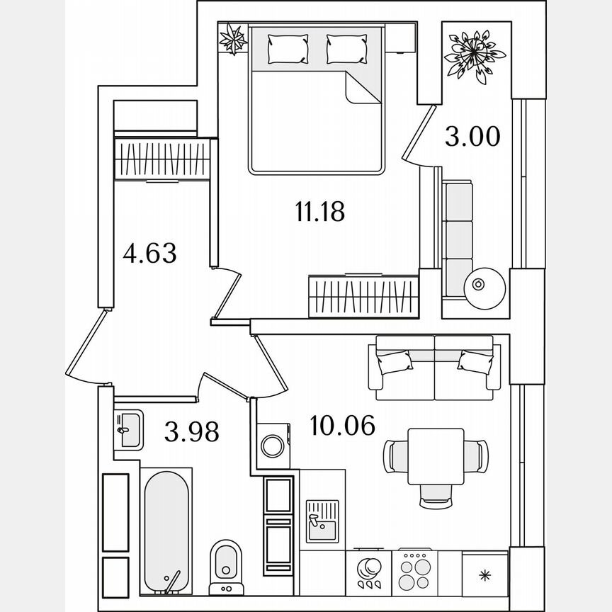 1-к. квартира, 31,4 м², 19/22 эт.