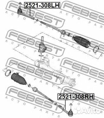 Наконечник рулевой левый febest 2521-308LH