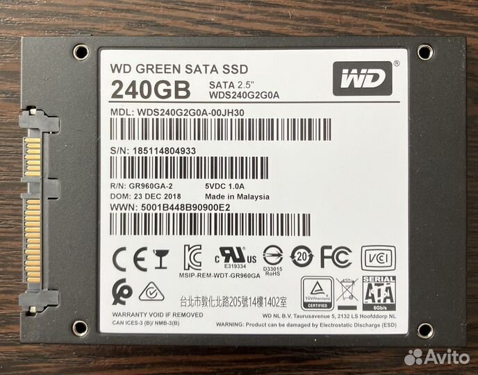 Ssd wd green 240 gb