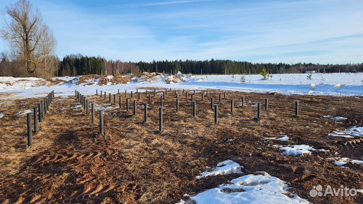 Винтовые сваи под ключ / Приезжаем сразу с ковшом