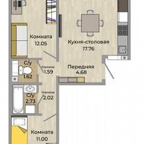 2-к. квартира, 55,8 м², 5/10 эт.