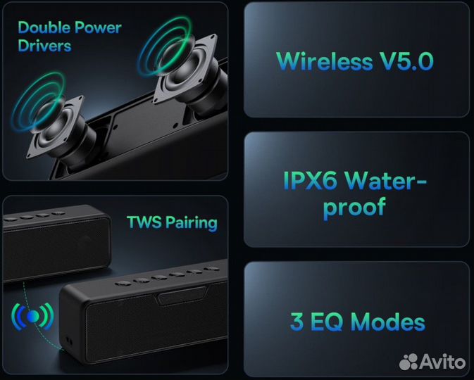 Портативная Bluetooth колонка Baseus V1 20Вт