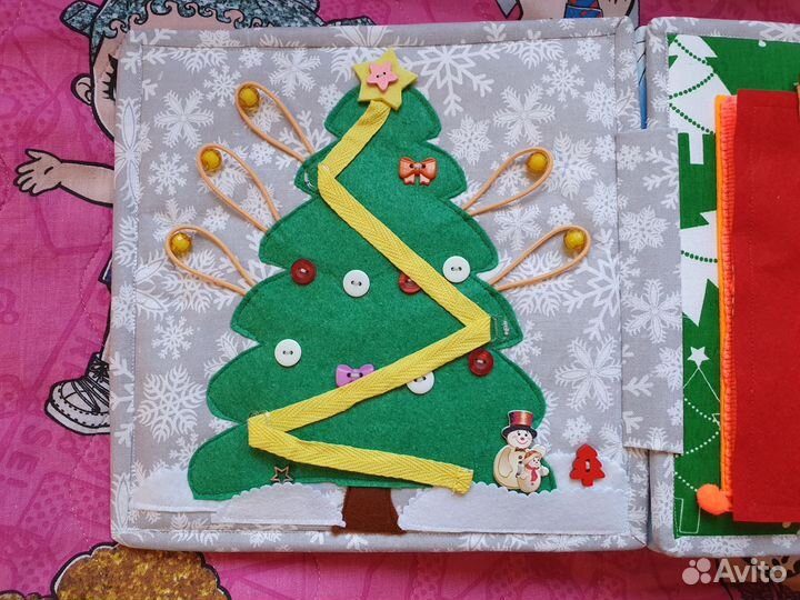 Развивающая книга из фетра для детей 3-6 лет