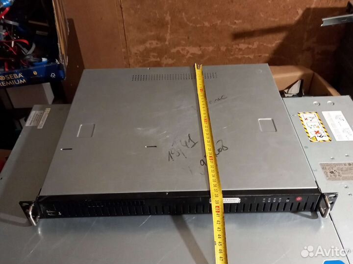 Серверный корпус 1 юнит 38см глубина