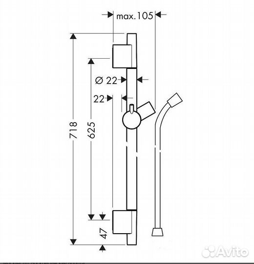 Душевая штанга Hansgrohe 28632340