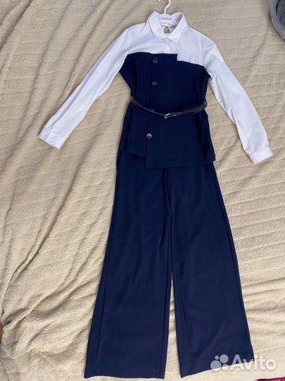 Рубашка Школьная для девочки + брюки 152