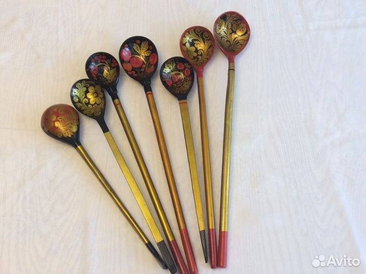 Хохлома СССР ложки черпаки половники дерево