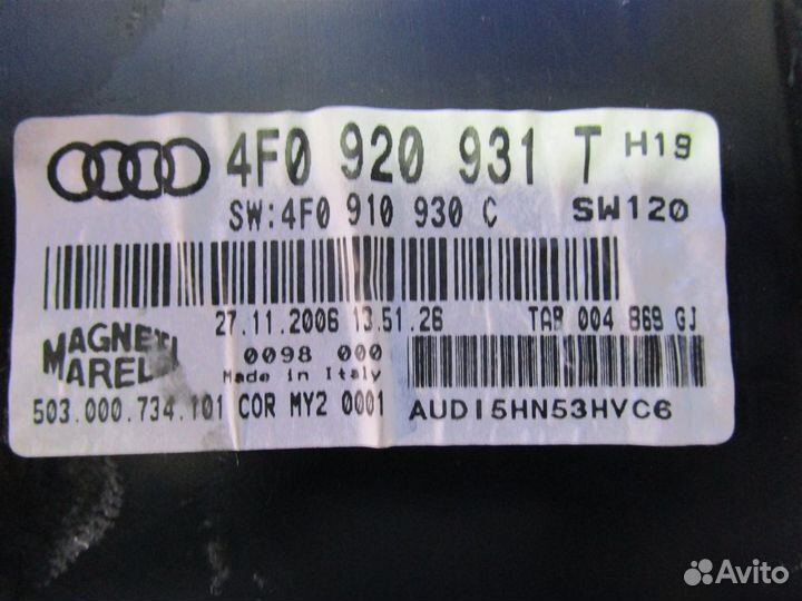 Щиток приборов Audi A6 C6 4F2 AUK 2006