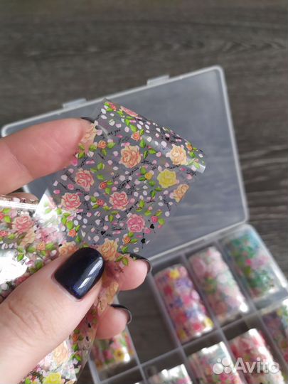 Набор переводной фольги для дизайна ногтей