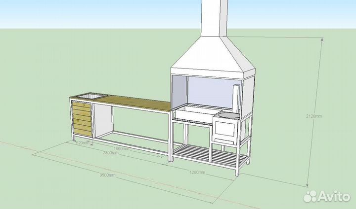 Мангал со столешницей