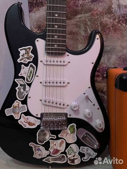 Гитара Stratocaster и комбик Orange Crush 12