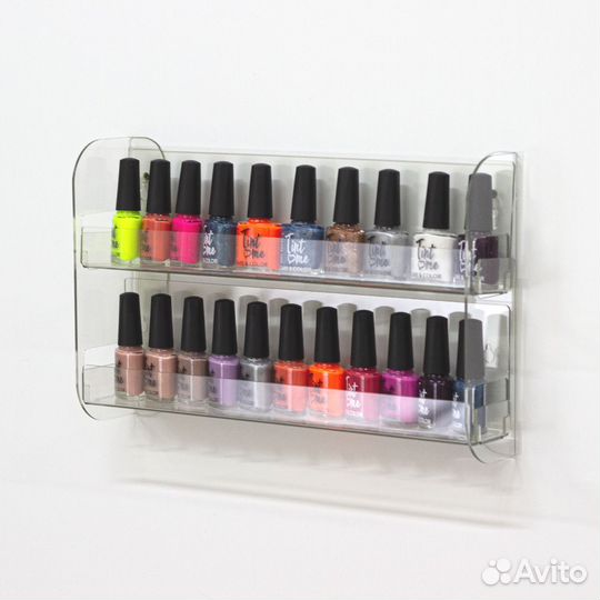 Полка для гель лаков на стену 308х190х62 мм 2 ярус