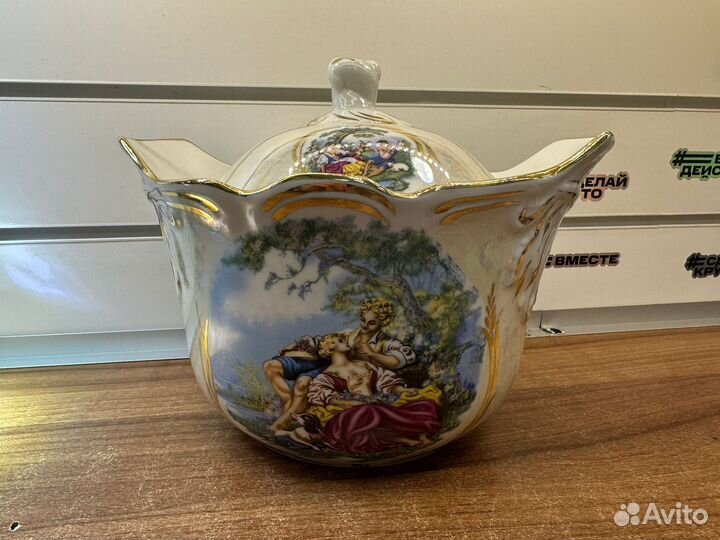 Винтажная супница пастушка, Дулево