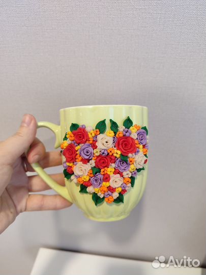 Кружки с дизайном из полимерной глины