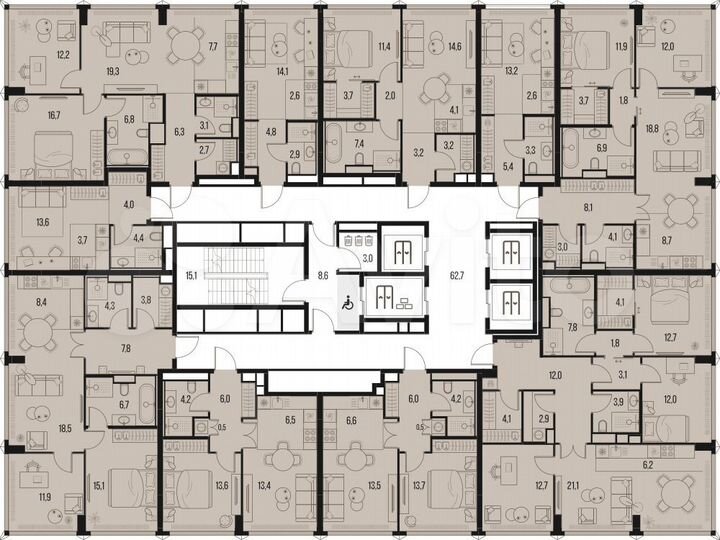 1-к. квартира, 25,7 м², 7/26 эт.