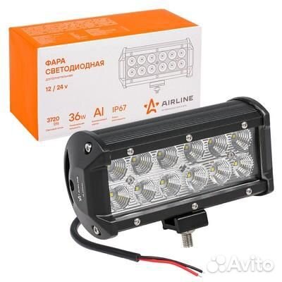 Фара светодиодная (балка) двухрядная, 12 LED рассе