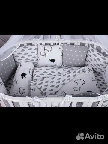 Комплект в детскую кровать. Бортики/подушки