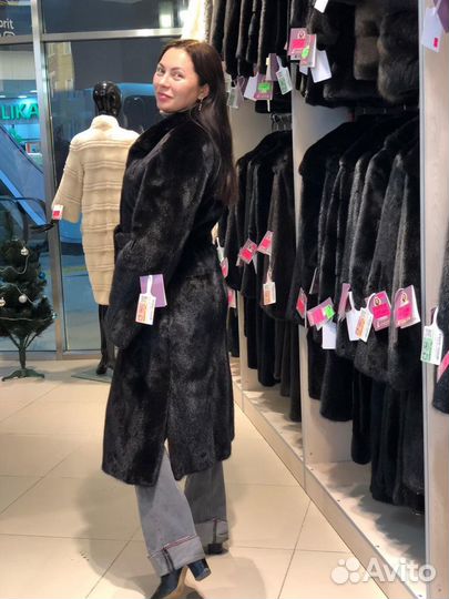 Длинная норковая шуба