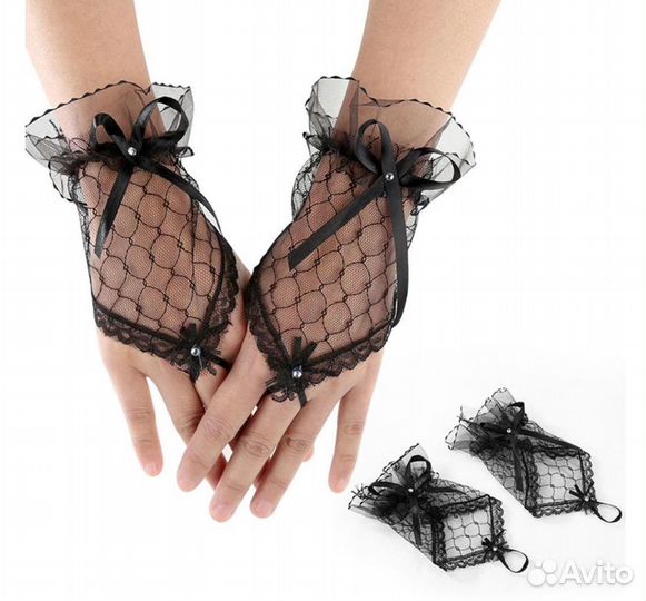 Митенки черн,красн,беж,белые