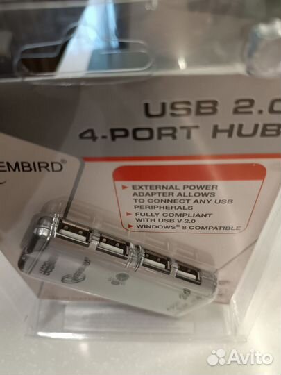 USB разветвитель (хаб) germbird usb 2.0 4-port hub