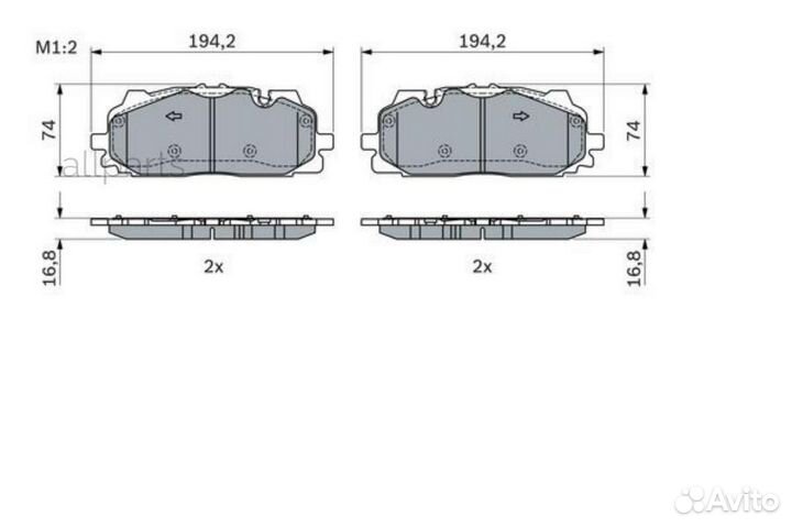 Bosch 0986424429 дисковые колодки передние
