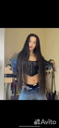 Волосы темные 73-75 см 131 грамм