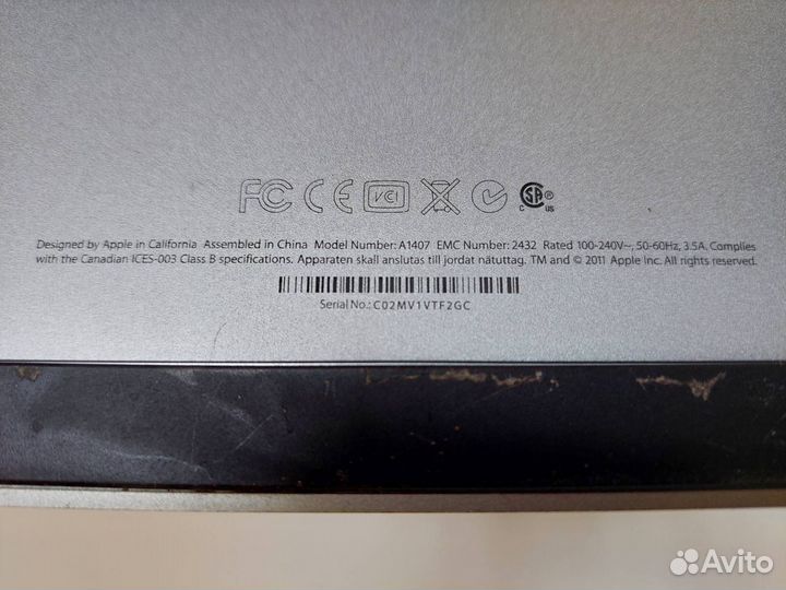 Apple Thunderbolt Display 27'' (A1407) EMC