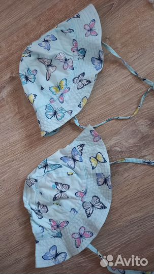 Шапочки тонкие /панамы для девочек двойни