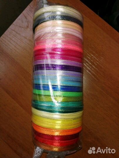 Атласная лента с люрексом, шир. 6 мм