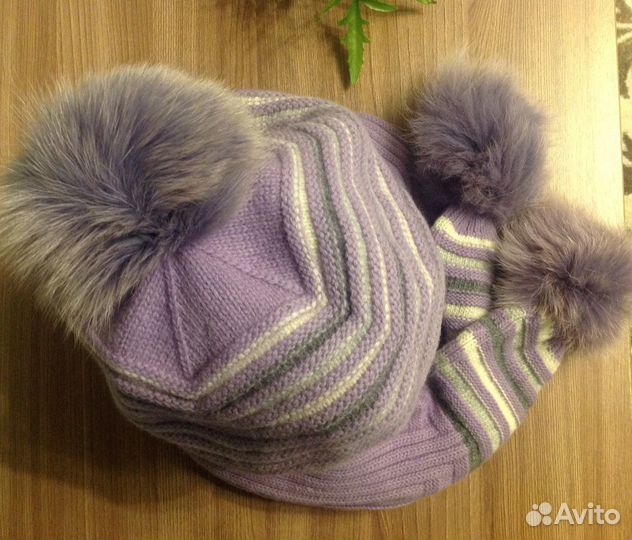 Комплект шапка и шарф, зимний