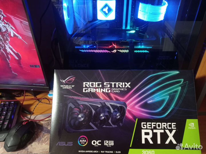 Видеокарта Asus Rog Strix Rtx 3060 OC 12Gb