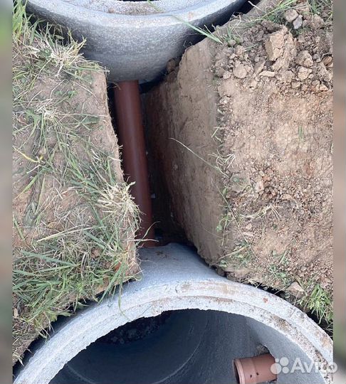 Установка септика из бетонных колец