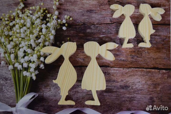 Зайчики деревянные