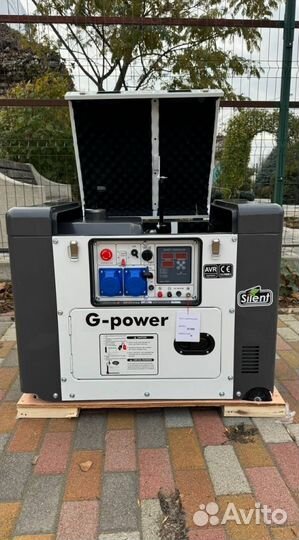 Дизельный генератор 10 kW g-power однофазный