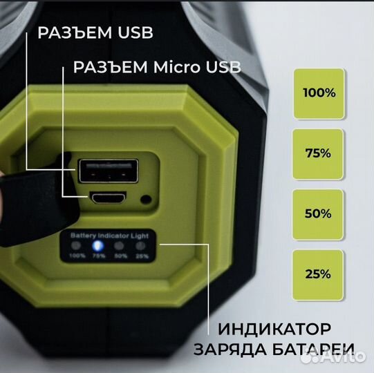 Фонарик светодиодный аккумуляторный мощный