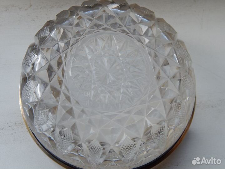 Конфетница хрустальная, серебро