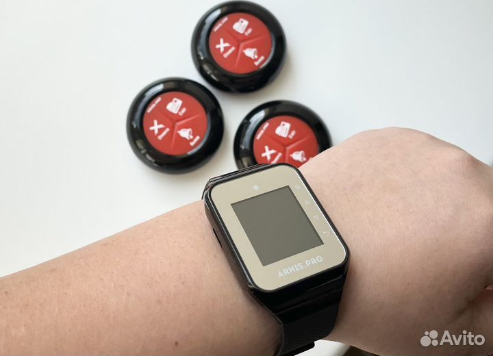 Кнопка вызова официанта и часы. Премиум комплект