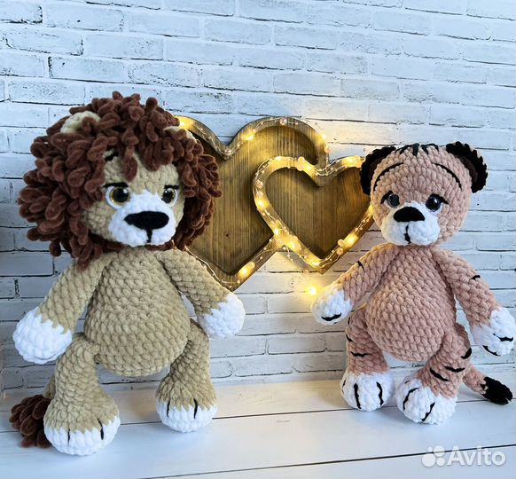 Игрушки вязаные львята ручная работа