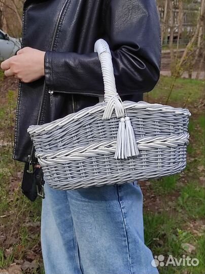 Корзина пикниковая плетеная ручной работы