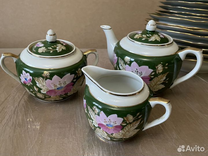 Чайный сервиз СССР Вербилки Шиповник